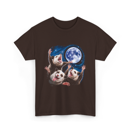 Three Possums Moon Opossum T-Shirt - Dark Chocolate