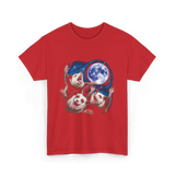 Three Possums Moon Opossum T-Shirt - Red