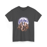 Three Wolves Howling Wolf T-Shirt - Dark Heather