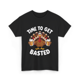 Time To Get Basted Thanksgiving Turkey T-Shirt - Black