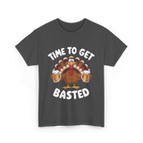 Time To Get Basted Thanksgiving Turkey T-Shirt - Dark Heather