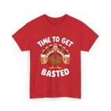 Time To Get Basted Thanksgiving Turkey T-Shirt - Red