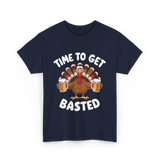 Time To Get Basted Thanksgiving Turkey T-Shirt - Navy