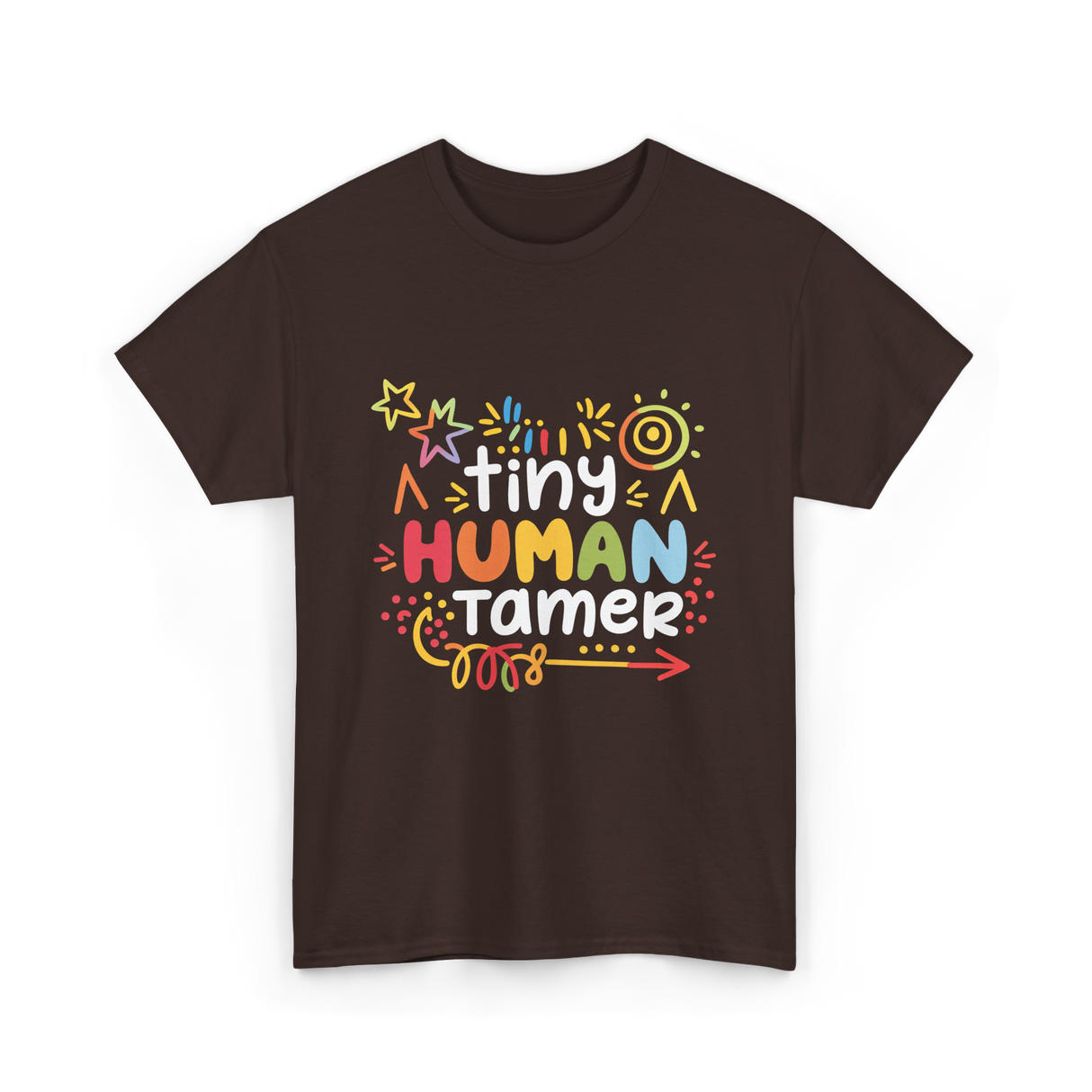 Tiny Human Tamer Caregiver T-Shirt - Dark Chocolate