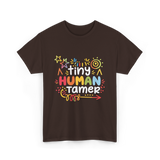 Tiny Human Tamer Caregiver T-Shirt - Dark Chocolate