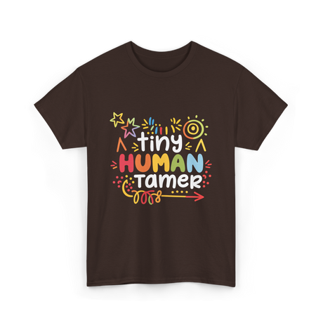 Tiny Human Tamer Caregiver T-Shirt - Dark Chocolate