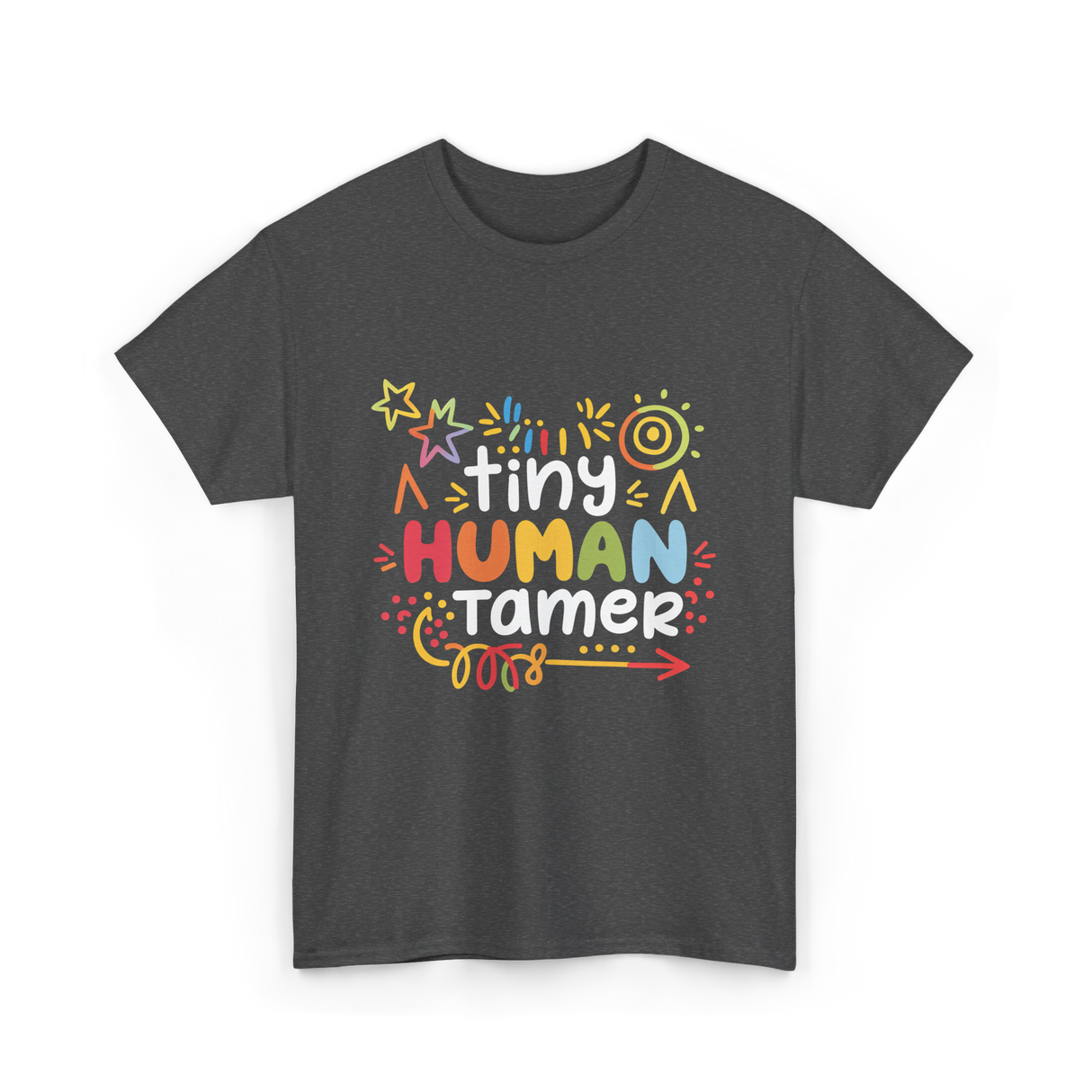 Tiny Human Tamer Caregiver T-Shirt - Dark Heather