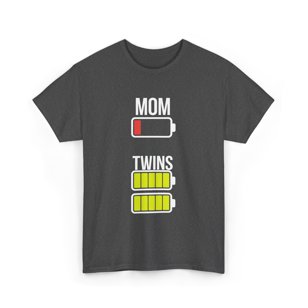 Tired Mom Twins Battery T-Shirt - Dark Heather