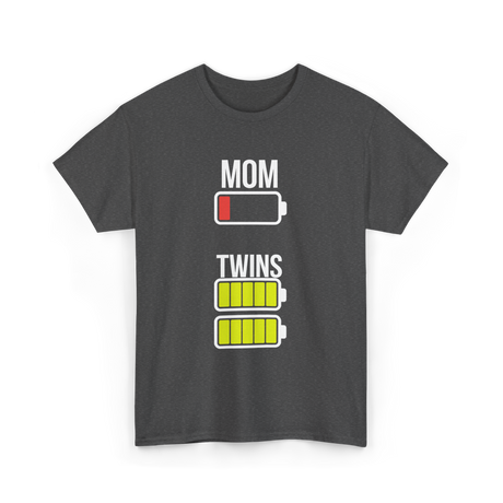 Tired Mom Twins Battery T-Shirt - Dark Heather