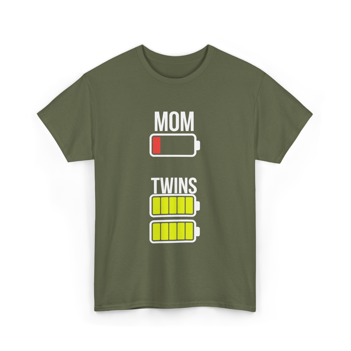 Tired Mom Twins Battery T-Shirt - Military Green