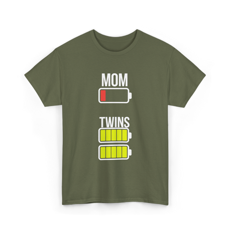 Tired Mom Twins Battery T-Shirt - Military Green