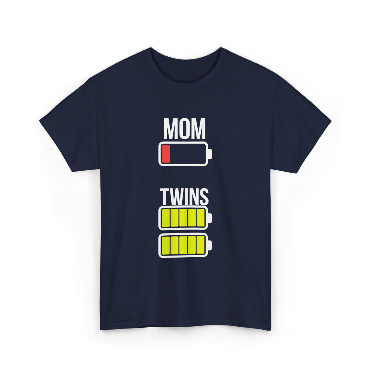 Tired Mom Twins Battery T-Shirt - Navy