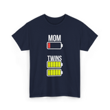 Tired Mom Twins Battery T-Shirt - Navy