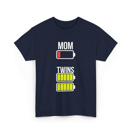 Tired Mom Twins Battery T-Shirt - Navy