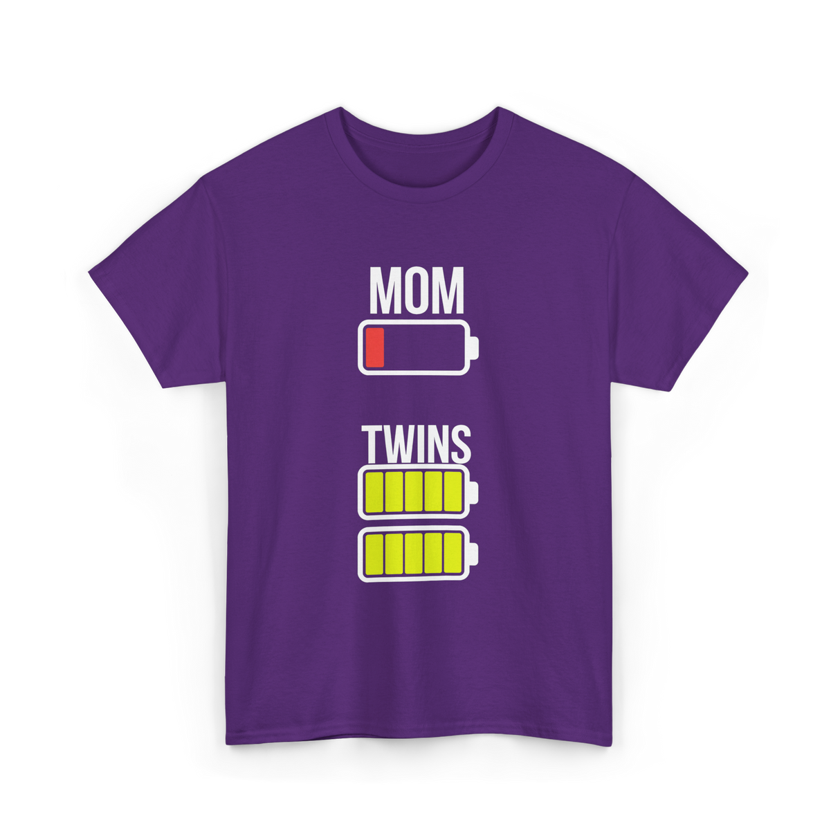 Tired Mom Twins Battery T-Shirt - Purple