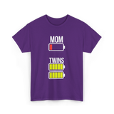 Tired Mom Twins Battery T-Shirt - Purple