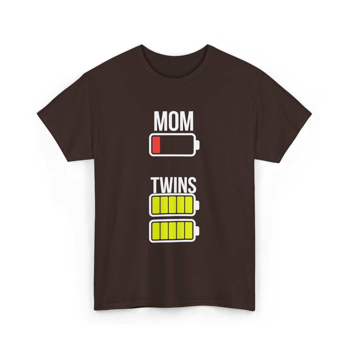 Tired Mom Twins Battery T-Shirt - Dark Chocolate