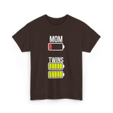 Tired Mom Twins Battery T-Shirt - Dark Chocolate