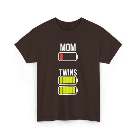 Tired Mom Twins Battery T-Shirt - Dark Chocolate