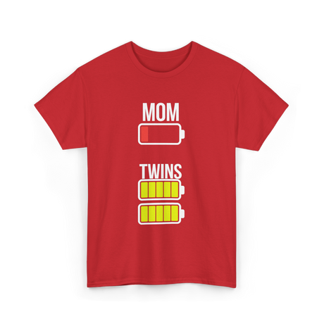 Tired Mom Twins Battery T-Shirt - Red