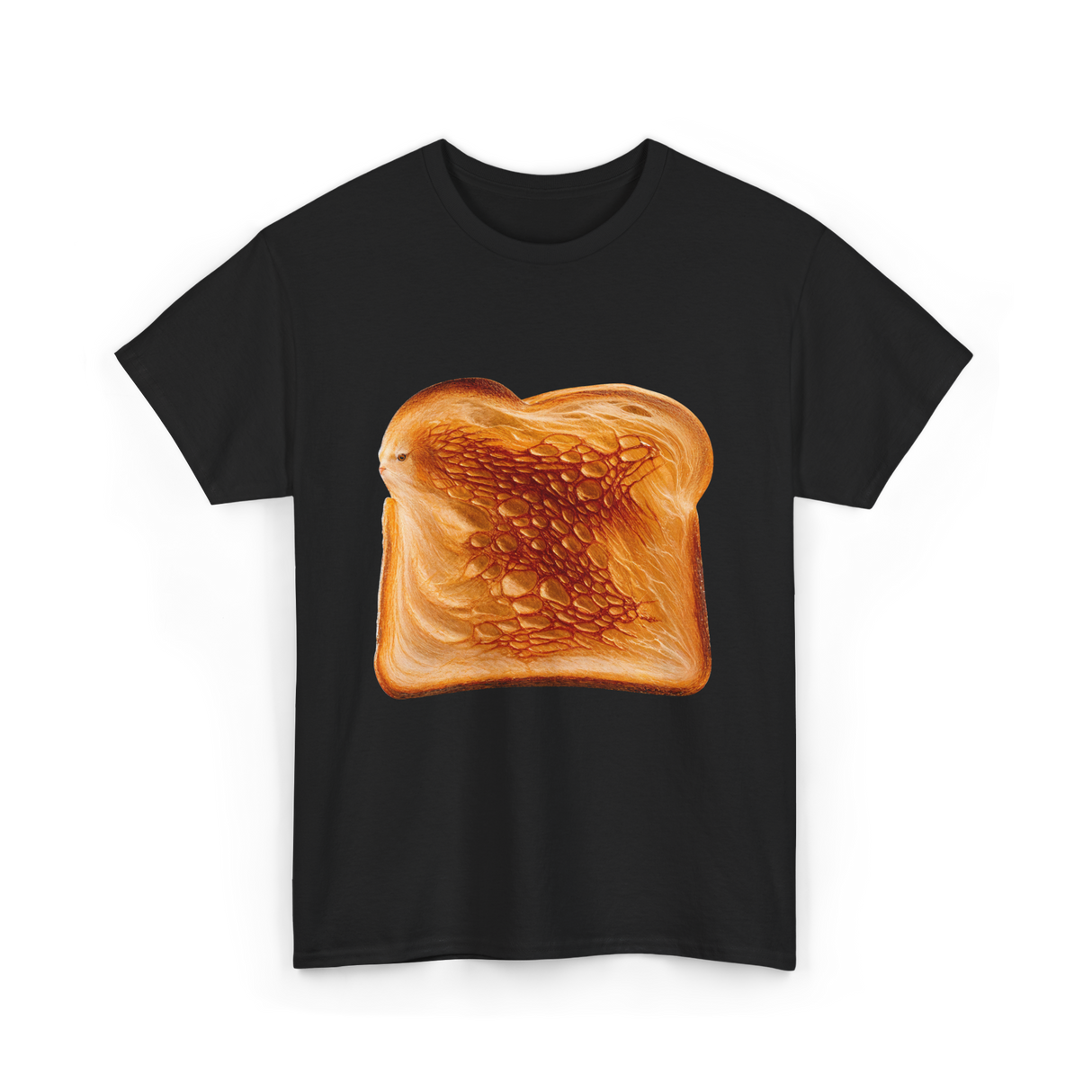 Toast Bread Design Bread T-Shirt - Black