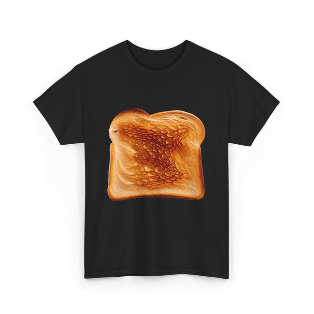 Toast Bread Design Bread T-Shirt - Black