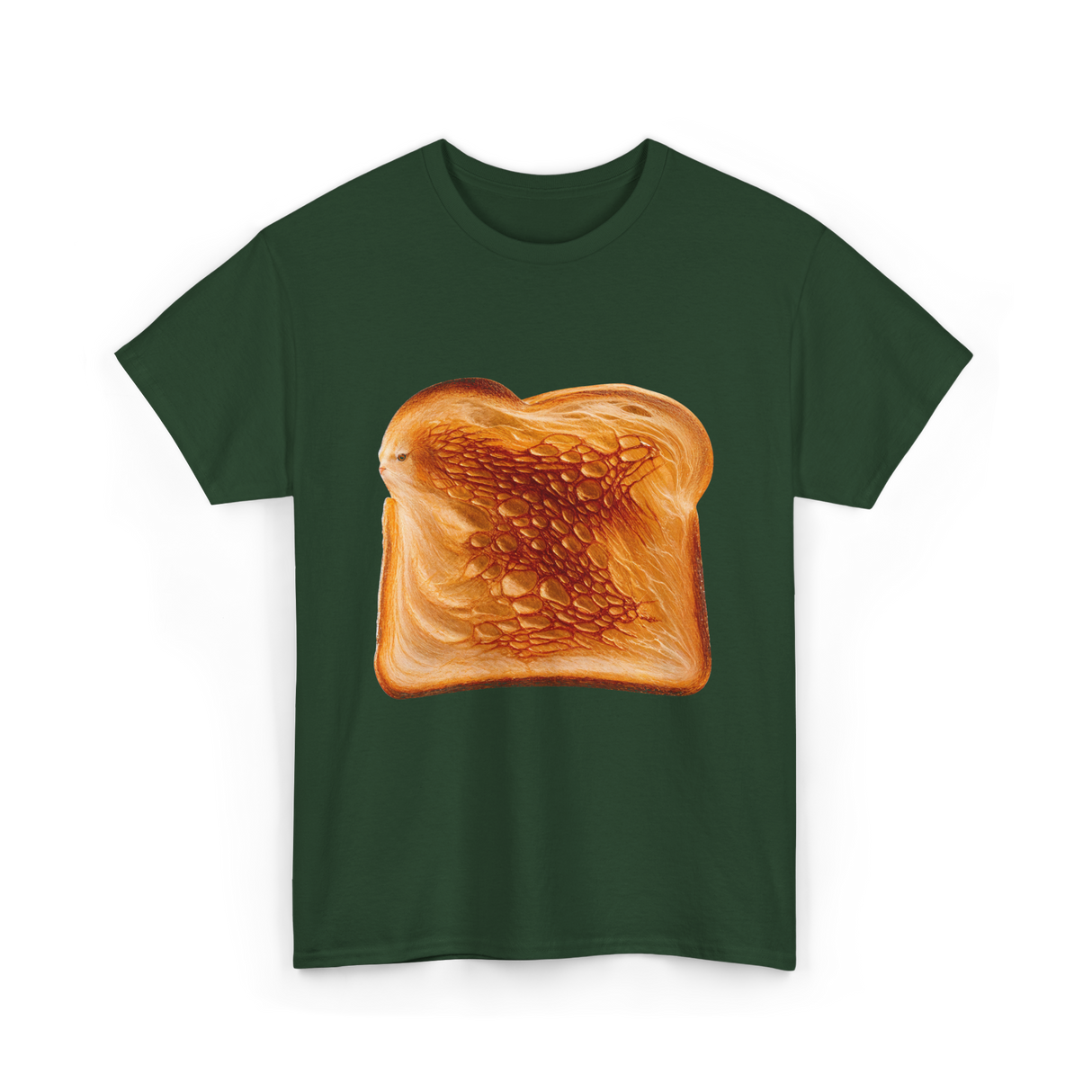 Toast Bread Design Bread T-Shirt - Forest Green