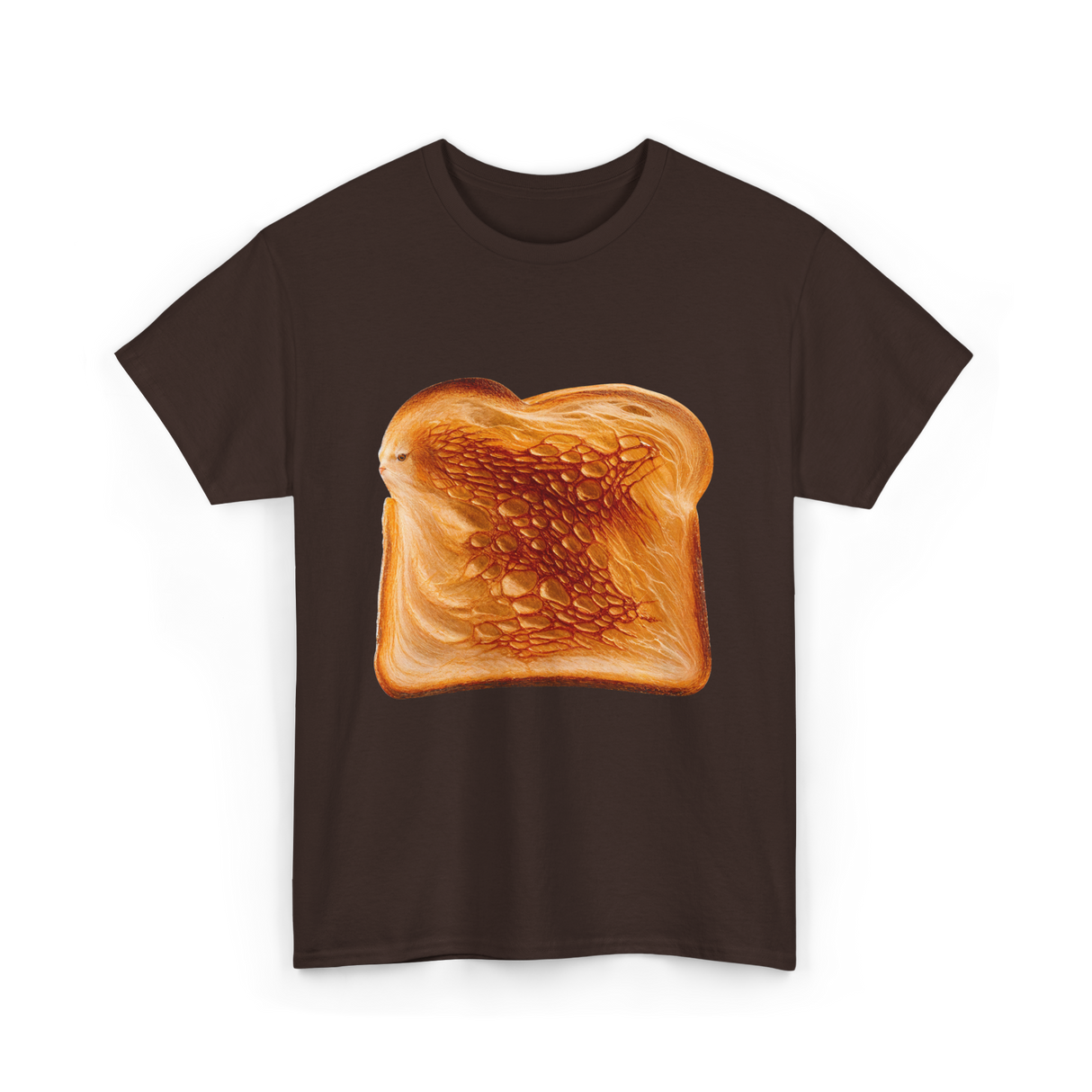 Toast Bread Design Bread T-Shirt - Dark Chocolate