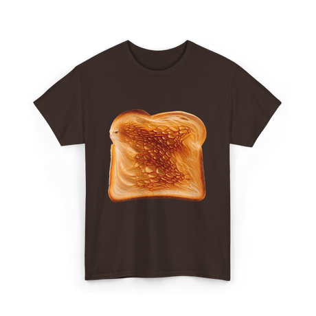 Toast Bread Design Bread T-Shirt - Dark Chocolate