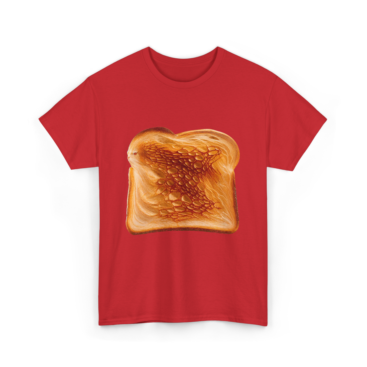 Toast Bread Design Bread T-Shirt - Red