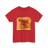 Toast Bread Design Bread T-Shirt - Red