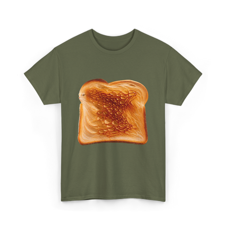 Toast Bread Design Bread T-Shirt - Military Green