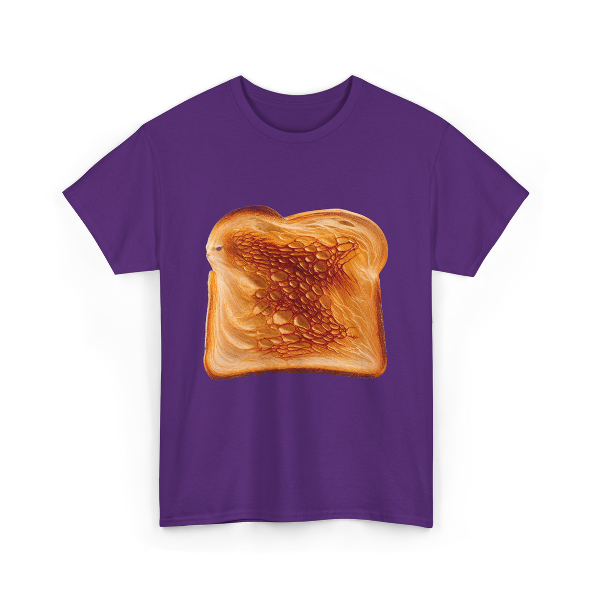 Toast Bread Design Bread T-Shirt - Purple