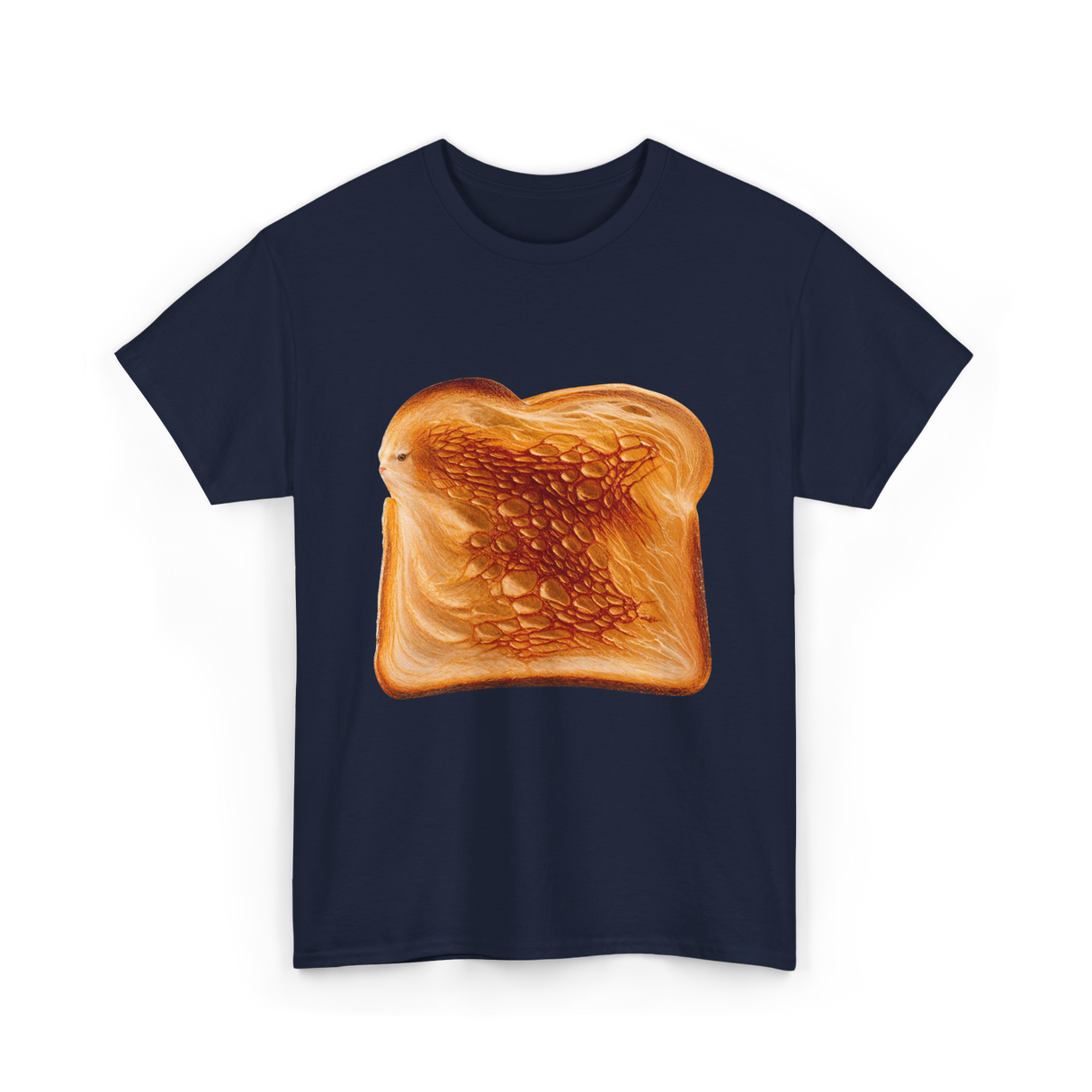 Toast Bread Design Bread T-Shirt - Navy