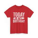 Today Is My Birthday Celebration T-Shirt - Red