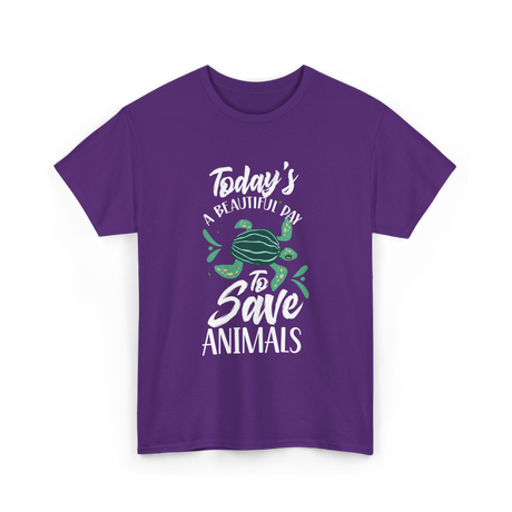 Today's A Beautiful Day Animal Rescue T-Shirt - Purple