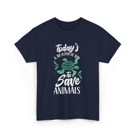 Today's A Beautiful Day Animal Rescue T-Shirt - Navy