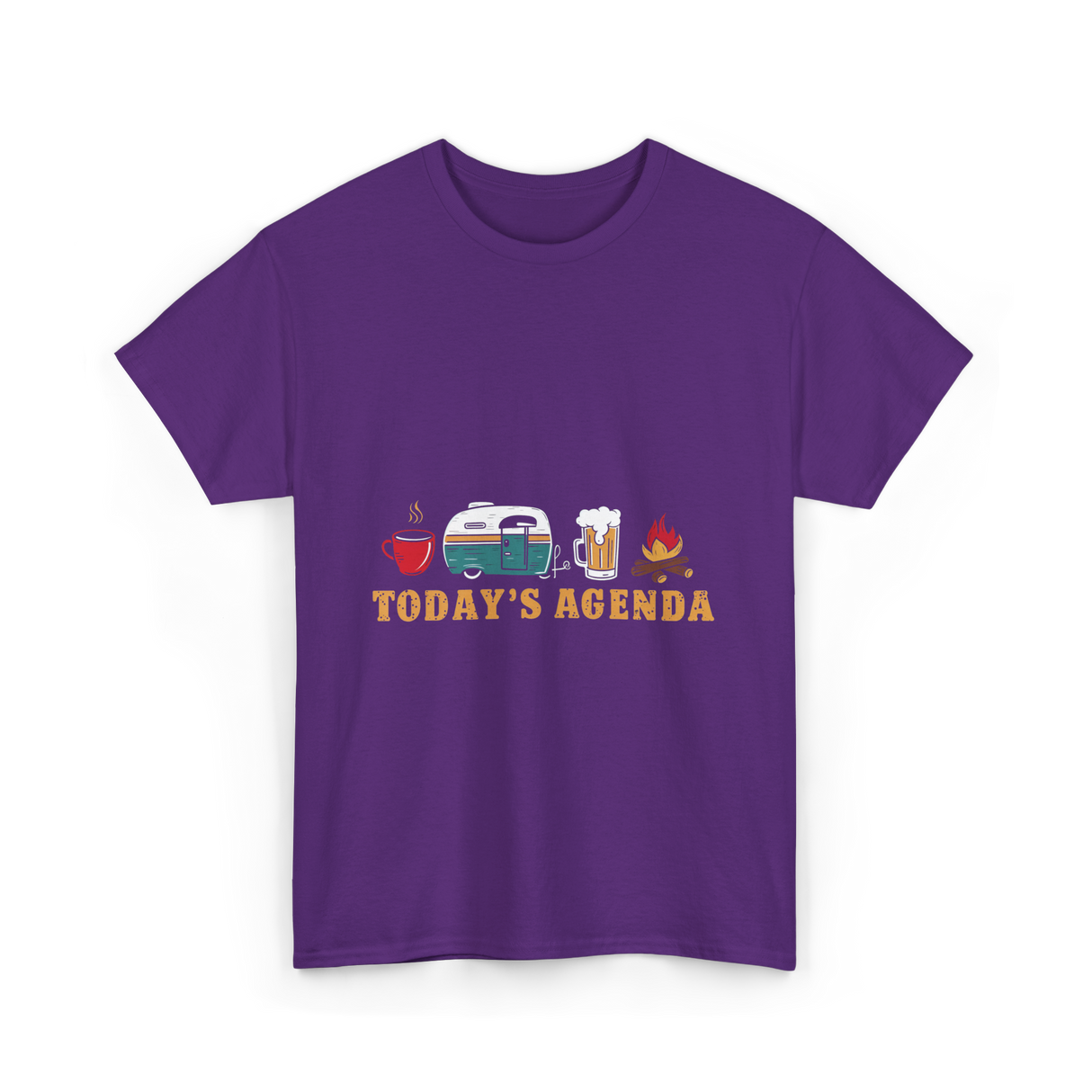 Today's Agenda RV Camping T-Shirt - Purple