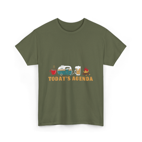 Today's Agenda RV Camping T-Shirt - Military Green