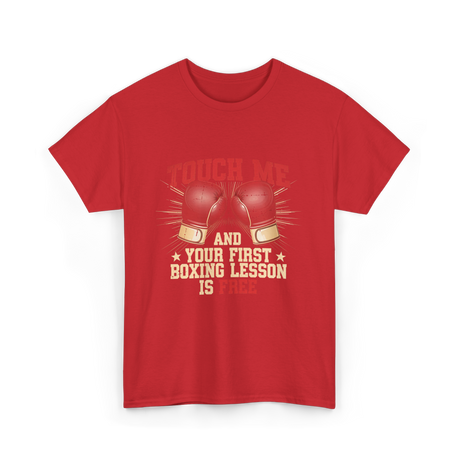 Touch Me Boxing Lesson Free T-Shirt - Red