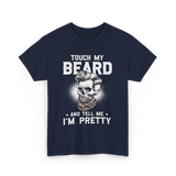 Touch My Beard Skull T-Shirt - Navy