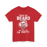 Touch My Beard Skull T-Shirt - Red