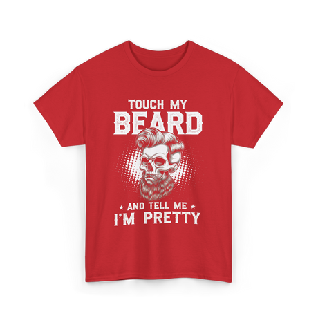 Touch My Beard Skull T-Shirt - Red