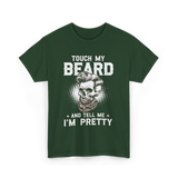 Touch My Beard Skull T-Shirt - Forest Green