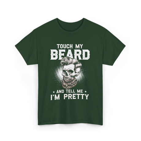 Touch My Beard Skull T-Shirt - Forest Green