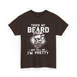 Touch My Beard Skull T-Shirt - Dark Chocolate