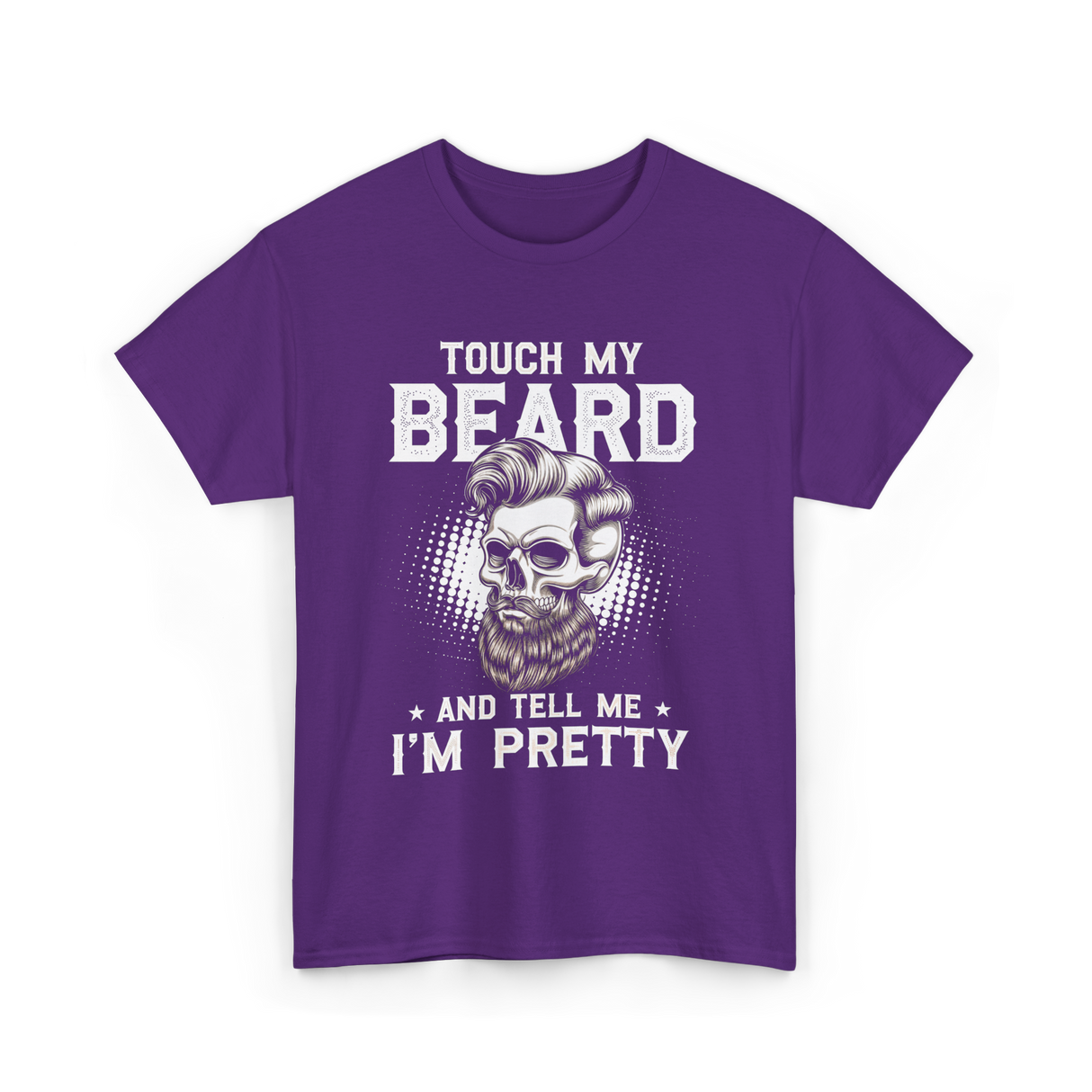 Touch My Beard Skull T-Shirt - Purple