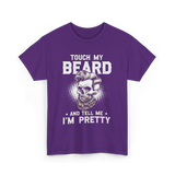 Touch My Beard Skull T-Shirt - Purple