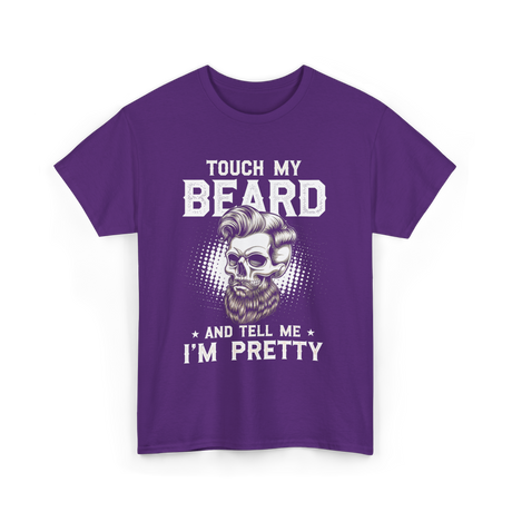 Touch My Beard Skull T-Shirt - Purple