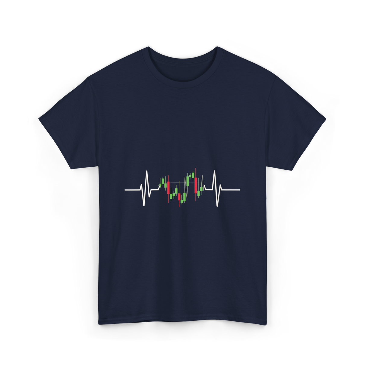 Trader Heartbeat Pulse Trading T-Shirt - Navy